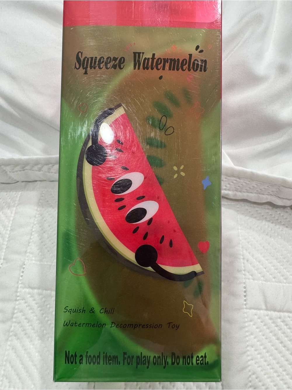 Squeeze Watermelon Squishy Toy - Red & Green